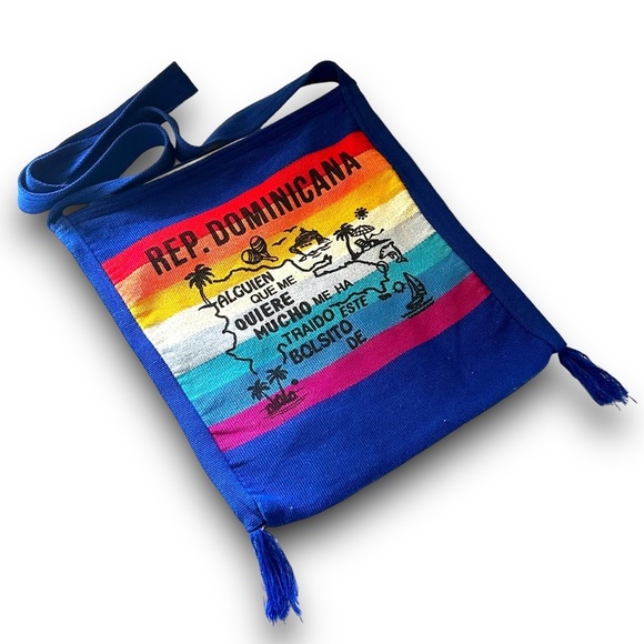 Textured Rep. Dominicana one pocket zipper crossbody hobo bag - Picture 1 of 3